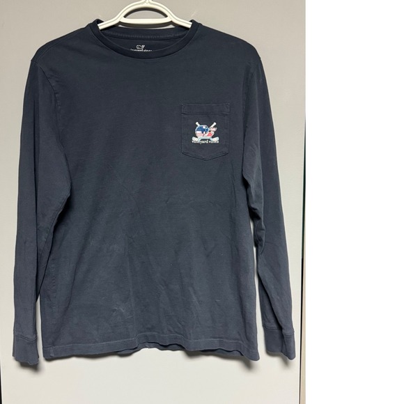 Vineyard Vines Other - Vineyard Vines Kids Long Sleeve T Shirt Hockey Whale Graphic Navy Blue XL 18